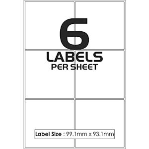 iSOUL 6 Per Page/Sheet, 1000 Sheets (6000 Sticky Label), White Blank Matt Self-Adhesive A4 Address Shipping Labels Stickers, Laser Inkjet Compatible L7166/J8166 Printer Paper, 99.1 X 93.1 mm JAM Free iSOUL 6 Per Page/Sheet, 1000 Sheets (6000 Sticky Label), White Blank Matt Self-Adhesive A4 Address Shipping Labels Stickers, Laser Inkjet Compatible L7166/J8166 Printer Paper, 99.1 X 93.1 mm JAM Free
