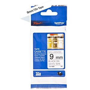Brother TZe-N221 Labelling Tape Cassette, Black on White, 9mm (W) x 8M (L), Non-Laminated, Genuine Supplies Brother TZe-N221 Labelling Tape Cassette, Black on White, 9mm (W) x 8M (L), Non-Laminated, Genuine Supplies