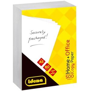Idena 10547 Copier Paper DIN A5, 500 Sheets, White, Paper Quality 80 g/m², Ideal for Everyday Use, Printing, Copying and Faxing, Suitable for Laser and Inkjet Idena 10547 Copier Paper DIN A5, 500 Sheets, White, Paper Quality 80 g/m², Ideal for Everyday Use, Printing, Copying and Faxing, Suitable for Laser and Inkjet