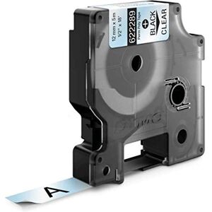 Dymo Rhino Industrial Permanent Polyester Labels 12 mm x 5.5 m Black Print on Clear Self-Adhesive for LabelManager & Rhino Label Makers Dymo Rhino Industrial Permanent Polyester Labels 12 mm x 5.5 m Black Print on Clear Self-Adhesive for LabelManager & Rhino Label Makers