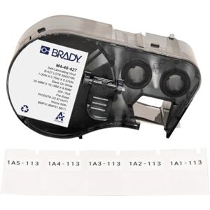 Brady Self-Laminating Vinyl Labels for Label Printer M410, M510 & M511 Self Adhesive Vinyl Printer Labels Cable Management Black on White (19.05 mm x 9.53 mm) M4-48-427 Brady Self-Laminating Vinyl Labels for Label Printer M410, M510 & M511 Self Adhesive Vinyl Printer Labels Cable Management Black on White (19.05 mm x 9.53 mm) M4-48-427