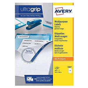 Avery 3483 White Self-Adhesive Labels - Rectangle, 400 pcs Avery 3483 White Self-Adhesive Labels - Rectangle, 400 pcs