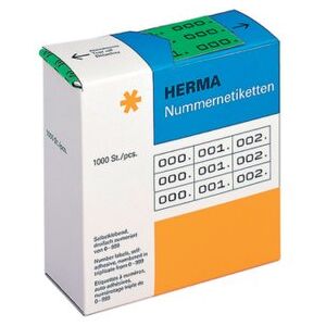 HERMA Number Labels 0-999, Triple, 3000 Pieces, 22 x 10 mm, Self-Adhesive, Matte, Triple Sequential Paper Number Labels, Asset Numbers in Dispenser Box, Green HERMA Number Labels 0-999, Triple, 3000 Pieces, 22 x 10 mm, Self-Adhesive, Matte, Triple Sequential Paper Number Labels, Asset Numbers in Dispenser Box, Green