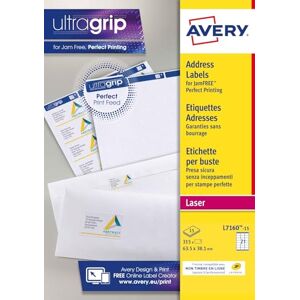Avery 315 Custom White Self-Adhesive Address Labels No Jam Format 63.5 x 38.1 mm Laser Printing Avery 315 Custom White Self-Adhesive Address Labels No Jam Format 63.5 x 38.1 mm Laser Printing