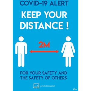 Avery Social Distancing A4 Label Sign 297mm x 210mm, 2 metres Rule, 2 self-Adhesive Posters per Pack, COVSDA4 Avery Social Distancing A4 Label Sign 297mm x 210mm, 2 metres Rule, 2 self-Adhesive Posters per Pack, COVSDA4