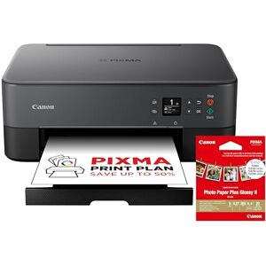 Canon PIXMA TS5350i Wireless Colour 3-in-One Inkjet Printer, Photo Paper Bundle (Black) Compatible with PIXMA Print Plan; includes PP-201 Glossy II Photo Paper Plus, 20 sheets Canon PIXMA TS5350i Wireless Colour 3-in-One Inkjet Printer, Photo Paper Bundle (Black) Compatible with PIXMA Print Plan; includes PP-201 Glossy II Photo Paper Plus, 20 sheets