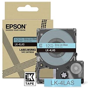 Epson LK-4LAS Label Tape Cassette - Blue on Grey - 1.2 cm x 8 m Epson LK-4LAS Label Tape Cassette - Blue on Grey - 1.2 cm x 8 m