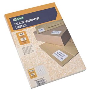 D.RECT Adhesive Labels Universal Labels (48.5x16.9mm on A4) Self Adhesive Printable 100 Sheets 6800 Pieces White D.RECT Adhesive Labels Universal Labels (48.5x16.9mm on A4) Self Adhesive Printable 100 Sheets 6800 Pieces White