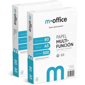 OFITURIA Pack of A5 80 g, 2 Packs of 500 Sheets, Multifunction Paper for Inkjet and Laser Printer, A5 Sheets 148 x 210 mm, Ideal for Office and Home · m-Office (1000 Sheets) OFITURIA Pack of A5 80 g, 2 Packs of 500 Sheets, Multifunction Paper for Inkjet and Laser Printer, A5 Sheets 148 x 210 mm, Ideal for Office and Home · m-Office (1000 Sheets)