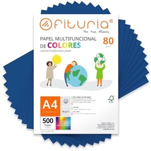OFITURIA Coloured Sheets, Pack 500 Sheets A4 80 g – Coloured Paper for Crafts, Printer, Scrapbooking – Folios Colours – Ideal Origami, Papiroflexia, Office and School (Dark Blue, 500h) OFITURIA Coloured Sheets, Pack 500 Sheets A4 80 g – Coloured Paper for Crafts, Printer, Scrapbooking – Folios Colours – Ideal Origami, Papiroflexia, Office and School (Dark Blue, 500h)