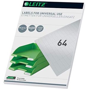 Leitz 61810001 Universal Labels for PC Write-On 48 x 16.9 mm White Leitz 61810001 Universal Labels for PC Write-On 48 x 16.9 mm White