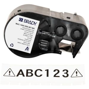 Brady Label Tape for Label Printers M410, M510, M511 – Self-Adhesive Industrial Labels – Black on White (25.4mm x 7.62m) – M4C-1000-595-WT-BK Brady Label Tape for Label Printers M410, M510, M511 – Self-Adhesive Industrial Labels – Black on White (25.4mm x 7.62m) – M4C-1000-595-WT-BK