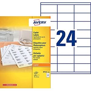 Avery 2,400 Address Labels for Monochrome Copier 100 Sheets with 24 Labels Each in White Avery 2,400 Address Labels for Monochrome Copier 100 Sheets with 24 Labels Each in White