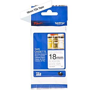 Brother TZe-N241 Labelling Tape Cassette, Black on White, 18mm (W) x 8M (L), Non-Laminated, Genuine Supplies Brother TZe-N241 Labelling Tape Cassette, Black on White, 18mm (W) x 8M (L), Non-Laminated, Genuine Supplies