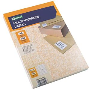 D.RECT Adhesive Labels Universal Labels (70x37mm on A4) Self Adhesive Printable 100 Sheets Package 24 Labels Sheet 2400 Pieces White D.RECT Adhesive Labels Universal Labels (70x37mm on A4) Self Adhesive Printable 100 Sheets Package 24 Labels Sheet 2400 Pieces White