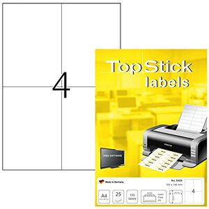 TopStick 8409 Parcel Shipping Paper Labels, 4 Labels Per A4 Sheet, 105 x 148 mm, 3200 Labels, Self Adhesive, Stickers for Laser and Inkjet Printers, White TopStick 8409 Parcel Shipping Paper Labels, 4 Labels Per A4 Sheet, 105 x 148 mm, 3200 Labels, Self Adhesive, Stickers for Laser and Inkjet Printers, White