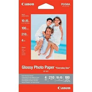 Canon GP-501 Glossy Photo Paper 4x6"/10x15cm (100 Sheets) Ideal for Photo Printing, Durable Prints Compatible with Inkjet Printers Canon GP-501 Glossy Photo Paper 4x6"/10x15cm (100 Sheets) Ideal for Photo Printing, Durable Prints Compatible with Inkjet Printers