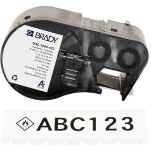 Brady Polyester Label Tape for Label Printer M410 & M510 Self Adhesive Printer Labels Multi-Purpose Polyester Labels Black on White (25.40 mm x 7.62 m) M4C-1000-422 Brady Polyester Label Tape for Label Printer M410 & M510 Self Adhesive Printer Labels Multi-Purpose Polyester Labels Black on White (25.40 mm x 7.62 m) M4C-1000-422
