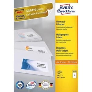 Avery 3418 Label - Self-Adhesive, A4, Multi-Purpose Avery 3418 Label - Self-Adhesive, A4, Multi-Purpose
