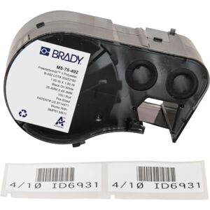 Brady FreezerBondz™ Polyester Pre-Sized Labels for Label Printer BMP51/BMP53/M511-100 Self Adhesive Printer Labels Black on White (25,40 mm (W) x 48,26 mm (H)) M5-78-492 Brady FreezerBondz™ Polyester Pre-Sized Labels for Label Printer BMP51/BMP53/M511-100 Self Adhesive Printer Labels Black on White (25,40 mm (W) x 48,26 mm (H)) M5-78-492