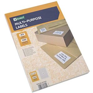 D.RECT Adhesive Labels Universal Labels (25x10mm on DIN A4) Printable Self-Adhesive 100 Sheets per Pack 189 Labels per Sheet 18900 Pieces White D.RECT Adhesive Labels Universal Labels (25x10mm on DIN A4) Printable Self-Adhesive 100 Sheets per Pack 189 Labels per Sheet 18900 Pieces White