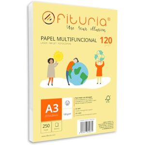 OFITURIA Pack of 250 White A3 Sheets 120g Printer Paper Multifunctional Copier Paper for School and Office Ideal for Laser Printers, Inkjet Printers or Copiers OFITURIA Pack of 250 White A3 Sheets 120g Printer Paper Multifunctional Copier Paper for School and Office Ideal for Laser Printers, Inkjet Printers or Copiers