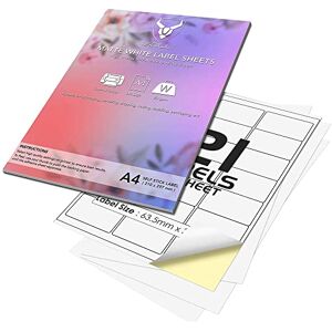 iSOUL 21 Per Page/Sheet, 1000 Sheets (21000 Sticky Label), White Blank Matt Self-Adhesive A4 Address Shipping Labels Stickers, Laser Inkjet compatible L7160/J8160 Printer Paper 63.5 X 38.1 mm JAM FREE iSOUL 21 Per Page/Sheet, 1000 Sheets (21000 Sticky Label), White Blank Matt Self-Adhesive A4 Address Shipping Labels Stickers, Laser Inkjet compatible L7160/J8160 Printer Paper 63.5 X 38.1 mm JAM FREE