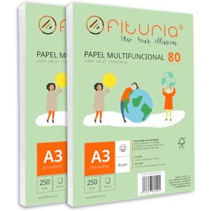 OFITURIA A3 80 g Paper Pack with 500 White Sheets, Multifunctional Paper for School Use and Work Environments, Ideal with Laser, Inkjet or Copier Printers OFITURIA A3 80 g Paper Pack with 500 White Sheets, Multifunctional Paper for School Use and Work Environments, Ideal with Laser, Inkjet or Copier Printers