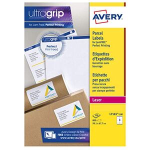 Avery JamFREE, Printable, Parcel Labels, Customisable, 210 x 297 mm, White, 1 Label per Sheet, 20 Blank Labels per Pack (L7165-100) Avery JamFREE, Printable, Parcel Labels, Customisable, 210 x 297 mm, White, 1 Label per Sheet, 20 Blank Labels per Pack (L7165-100)