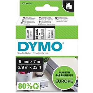 DYMO D1 9mm Label Tape - Black on Transparent DYMO D1 9mm Label Tape - Black on Transparent