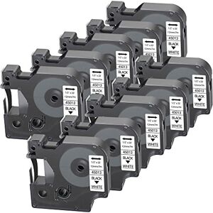 LEYF Pack of 10 Label Tape, Compatible with Dymo D1 45013 S0720530, 12 mm x 7 mm Label Tape for LabelManager 160 280 210D 360D 420P 500TS Labelpoint 250 150 450 Duo, Black on White, 45013X10 LEYF Pack of 10 Label Tape, Compatible with Dymo D1 45013 S0720530, 12 mm x 7 mm Label Tape for LabelManager 160 280 210D 360D 420P 500TS Labelpoint 250 150 450 Duo, Black on White, 45013X10