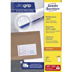 Avery 3478-100 White Self-Adhesive A4 Labels - Office Supplies Avery 3478-100 White Self-Adhesive A4 Labels - Office Supplies
