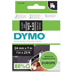 Dymo Authentic D1 Labels 24mm x 7m Roll White Print on Black Self-Adhesive Labels for LabelManager Label Printers Dymo Authentic D1 Labels 24mm x 7m Roll White Print on Black Self-Adhesive Labels for LabelManager Label Printers