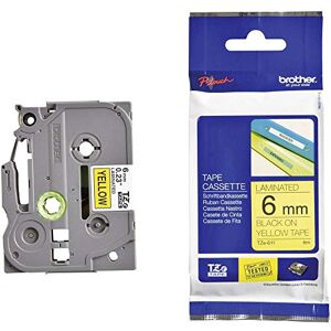 Brother TZe-611 Labelling Tape Cassette, 6 mm (W) x 8 m (L), Laminated, Genuine Supplies Black on Yellow Brother TZe-611 Labelling Tape Cassette, 6 mm (W) x 8 m (L), Laminated, Genuine Supplies Black on Yellow