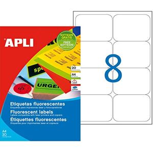 APLI Laser Labels 99.1 x 67.7 mm Pack of 160 Fluorescent Yellow APLI Laser Labels 99.1 x 67.7 mm Pack of 160 Fluorescent Yellow