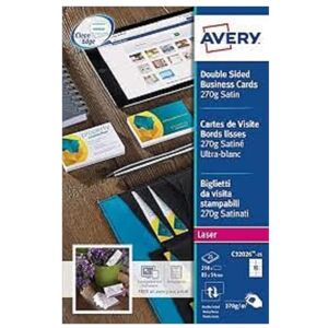 Avery C 32026-25-cartes Business Cards Double Sided Satin 32026-25 250Cards (C) Avery C 32026-25-cartes Business Cards Double Sided Satin 32026-25 250Cards (C)