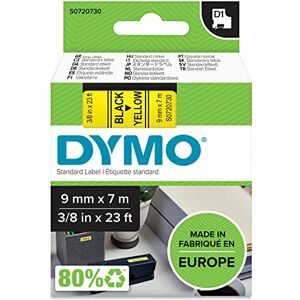 Dymo Authentic D1 Labels Black Print on Yellow Tape 9 mm x 7 m Self-Adhesive Labels for LabelManager Label Makers Made in Europe Dymo Authentic D1 Labels Black Print on Yellow Tape 9 mm x 7 m Self-Adhesive Labels for LabelManager Label Makers Made in Europe