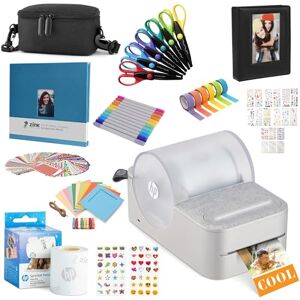 HP Sprocket Panorama Instant Portable Color Label & Photo Printer (Grey) Craft Bundle with case, Zink roll, photo album, markers, scissors, tape, stickers and frames HP Sprocket Panorama Instant Portable Color Label & Photo Printer (Grey) Craft Bundle with case, Zink roll, photo album, markers, scissors, tape, stickers and frames