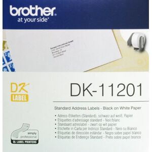Brother DK-11201 Label Roll, Standard Address Labels, Black on White, 400 Labels, 29 mm (W) x 90.3 mm (L), Genuine Supplies Brother DK-11201 Label Roll, Standard Address Labels, Black on White, 400 Labels, 29 mm (W) x 90.3 mm (L), Genuine Supplies