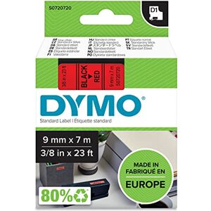 Dymo Authentic D1 Labels Black Print on Red Tape 9 mm x 7 m Self-Adhesive Labels for LabelManager Label Makers Made in Europe Dymo Authentic D1 Labels Black Print on Red Tape 9 mm x 7 m Self-Adhesive Labels for LabelManager Label Makers Made in Europe