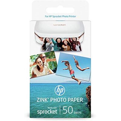 HP 1DE37A 5 x 7.6 cm/2 x 3 Inch Sprocket Photo Paper Sticky-Backed, 290 GSM, 50 Sheets HP 1DE37A 5 x 7.6 cm/2 x 3 Inch Sprocket Photo Paper Sticky-Backed, 290 GSM, 50 Sheets