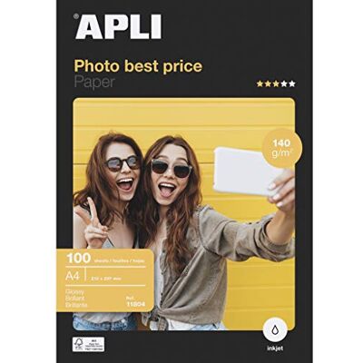APLI Glossy Photo Paper 140gsm Pack of 100 APLI Glossy Photo Paper 140gsm Pack of 100