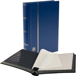 Leuchtturm 327853 Stamp collecting album stock book Basic 64 black DIN A4 pages unpadded, blue Leuchtturm 327853 Stamp collecting album stock book Basic 64 black DIN A4 pages unpadded, blue