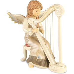 Goebel Heavenly Messenger Angel Figurine with Harp, Soft Melody Made of Stoneware, 41-650-66-1 Goebel Heavenly Messenger Angel Figurine with Harp, Soft Melody Made of Stoneware, 41-650-66-1