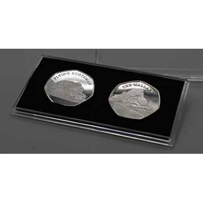 The Commemorative Coin Company THE FLYING SCOTSMAN & THE MALLARD Fine Silver Commemoratives in 50p Coin Display Case. Steam Railway Engines/Locomotive/Train The Commemorative Coin Company THE FLYING SCOTSMAN & THE MALLARD Fine Silver Commemoratives in 50p Coin Display Case. Steam Railway Engines/Locomotive/Train