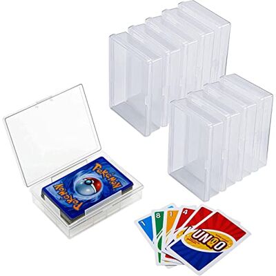 WAIZHIUA 8pcs Playing Card Storage Box 104x75x26mm Plastic Card Case with Mini Lock Transparent clear holder fits standard size trading cards, MTG, Sports Cards, and small hardware like screws & buttons WAIZHIUA 8pcs Playing Card Storage Box 104x75x26mm Plastic Card Case with Mini Lock Transparent clear holder fits standard size trading cards, MTG, Sports Cards, and small hardware like screws & buttons