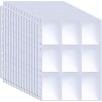 JiaQi Trading Card Sleeves 540 Pockets Storage Album Pages Card Collector Coin Holders Wallets Sleeves Set (30 Sheets) JiaQi Trading Card Sleeves 540 Pockets Storage Album Pages Card Collector Coin Holders Wallets Sleeves Set (30 Sheets)