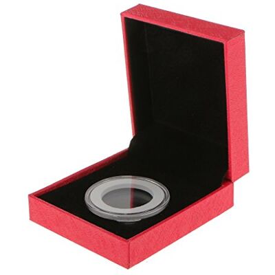 Hellery Single Coins Holder Display for 38MM Commemorative Coins Box Case, Coin Storage Organizer Containers Boxes Red Hellery Single Coins Holder Display for 38MM Commemorative Coins Box Case, Coin Storage Organizer Containers Boxes Red