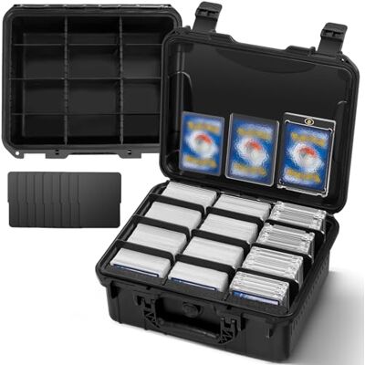 Madcat Toploader Storage Box for 3" x 4" 35PT Rigid Card Holder,Also fit Magnetic Card Holder.Trading Card Storage Box with 9 Adjustable Dividers(Holds 300 Toploaders) Madcat Toploader Storage Box for 3" x 4" 35PT Rigid Card Holder,Also fit Magnetic Card Holder.Trading Card Storage Box with 9 Adjustable Dividers(Holds 300 Toploaders)