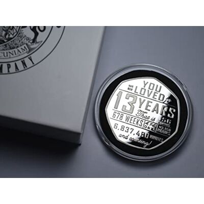 The Commemorative Coin Company 13th Birthday Silver Commemorative in Capsule and Gift/Presentation Box. 13 Years 'But Who's Counting' Gift/Present Congratulations/Party/Ideas Celebrating 13 Thirteen The Commemorative Coin Company 13th Birthday Silver Commemorative in Capsule and Gift/Presentation Box. 13 Years 'But Who's Counting' Gift/Present Congratulations/Party/Ideas Celebrating 13 Thirteen